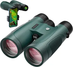 15X52 HD Binoculars for Adults High Powered with Upgraded Phone Adapter - Large View Binoculars with Clear Low Light Vision - Lightweight Waterproof Binoculars for Bird Watching Hunting Stargazing