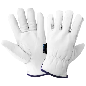 Global Glove Premium-Grade Goatskin Insulated Drivers Gloves - White