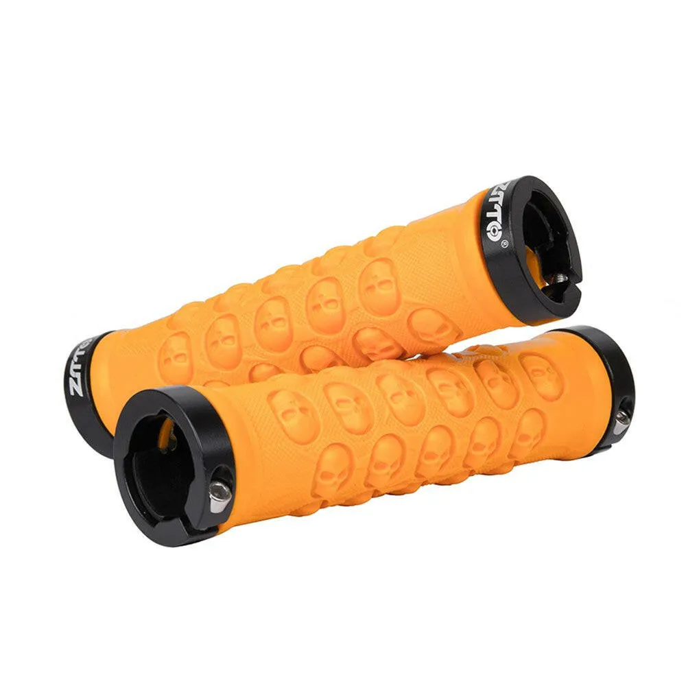 1 Pair MTB Handlebar Grips TPR Rubber Lock on Anti-slip Grips