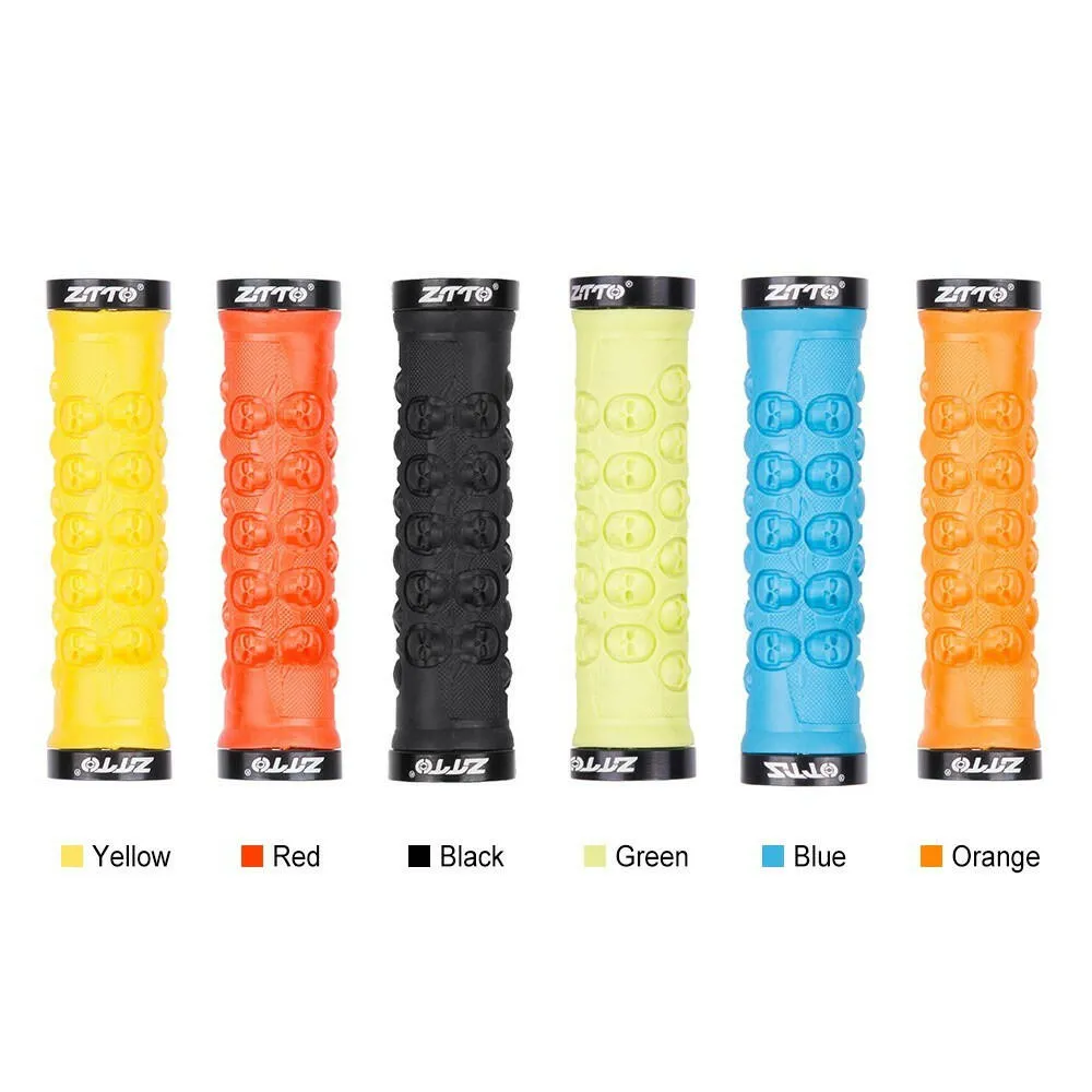 1 Pair MTB Handlebar Grips TPR Rubber Lock on Anti-slip Grips