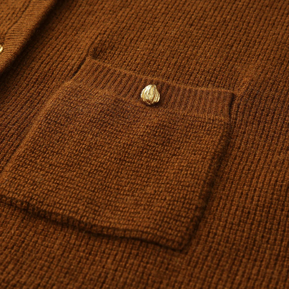 100% Cashmere Knit Vest with Button-Up Front and Pockets