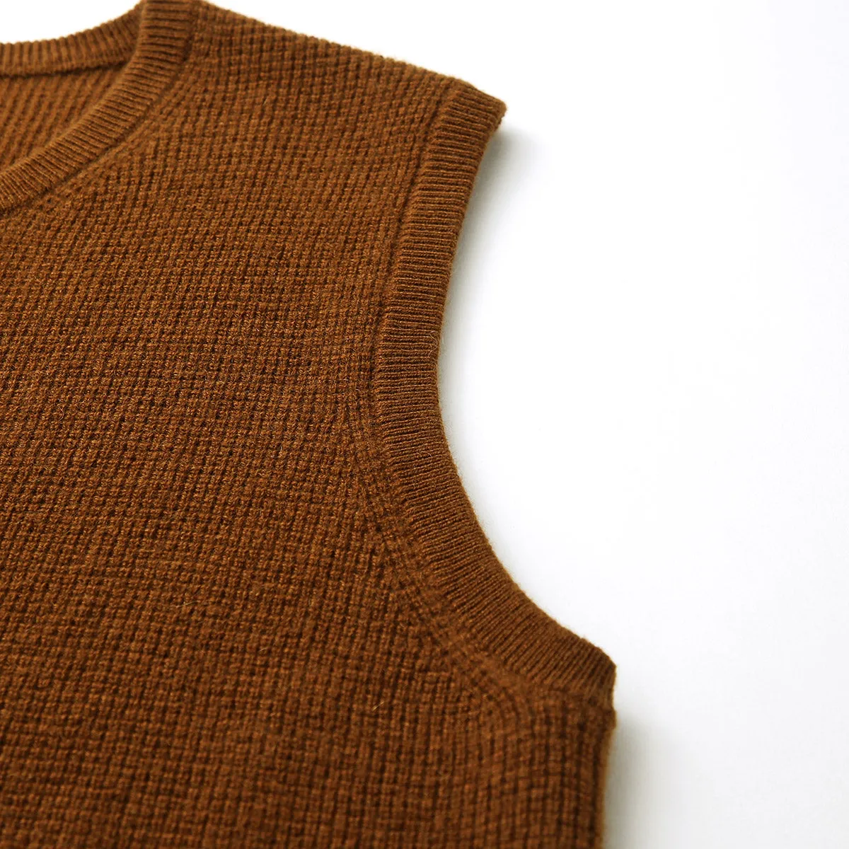 100% Cashmere Knit Vest with Button-Up Front and Pockets