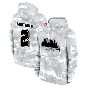 #2 Surtain II Salute to Players Hoodie Denver Broncos Fashion Fan Hoodies Fall Fleece Tops American Football Fan Gifts