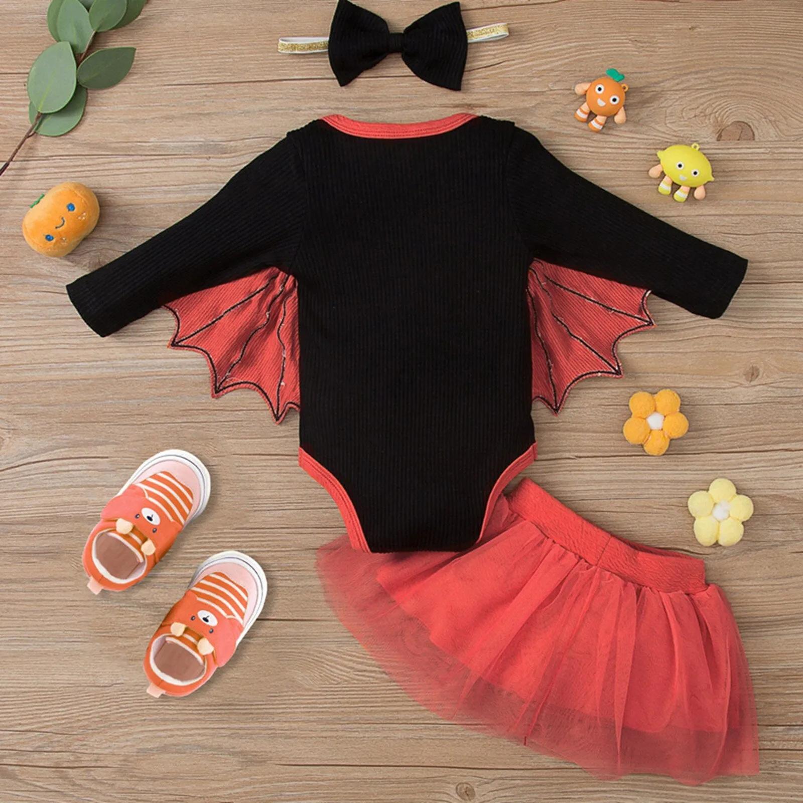 3PCS Baby Halloween Romper My 1st Halloween Tulle Skirt w/ Headband