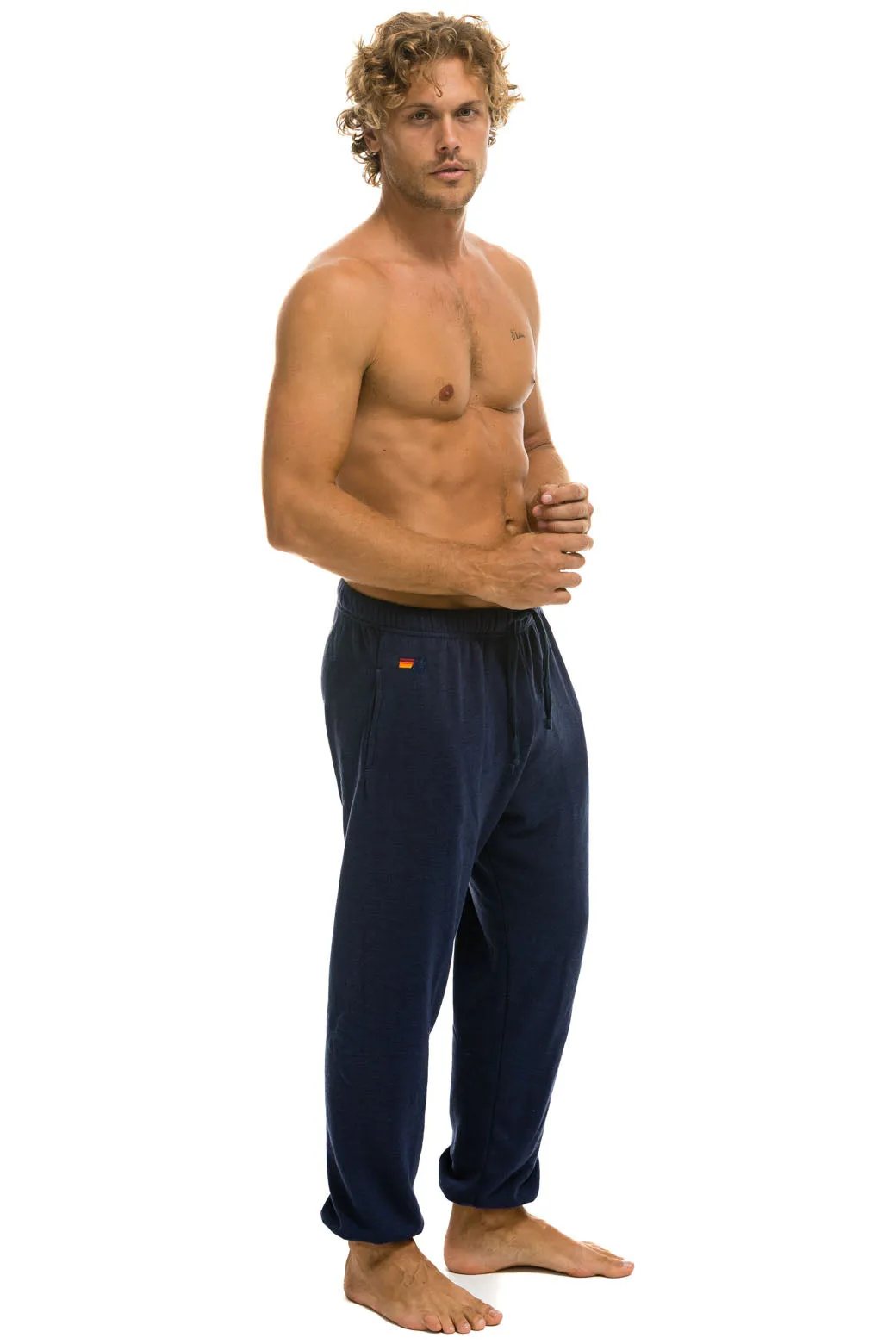 5 STRIPE SWEATPANTS - NAVY