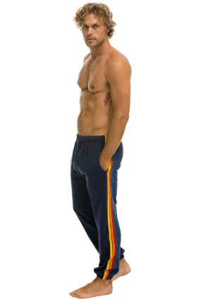 5 STRIPE SWEATPANTS - NAVY