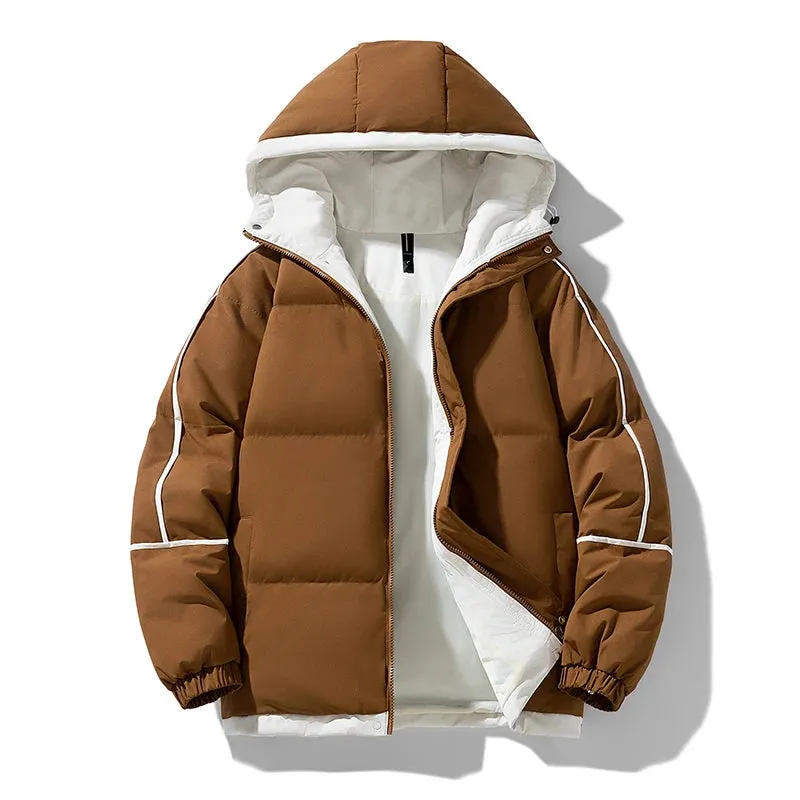 Aidase Puffer Jacket Men Thick Warm Winter Jacket Men Solid Parkas Unisex Hooded Coats Outwear Fashion Casual Couple Clothing Top