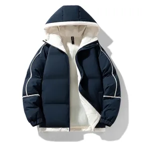 Aidase Puffer Jacket Men Thick Warm Winter Jacket Men Solid Parkas Unisex Hooded Coats Outwear Fashion Casual Couple Clothing Top