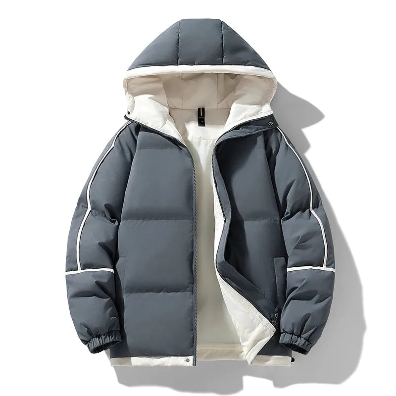 Aidase Puffer Jacket Men Thick Warm Winter Jacket Men Solid Parkas Unisex Hooded Coats Outwear Fashion Casual Couple Clothing Top