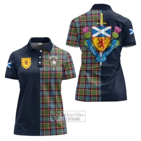 Aikenhead Tartan Women's Polo Shirt Alba with Scottish Lion Royal Arm Half Style