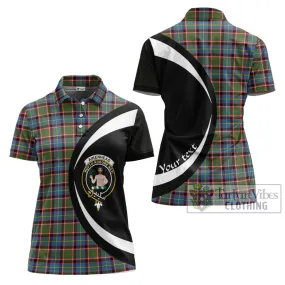 Aikenhead Tartan Women's Polo Shirt with Family Crest Circle Style