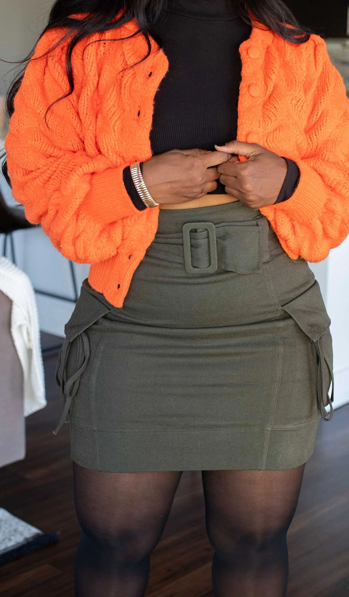 Always Ready | High Waist Cargo Skirt