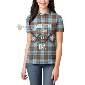 Anderson Ancient Tartan Women's Polo Shirt with Family Crest DNA In Me Style