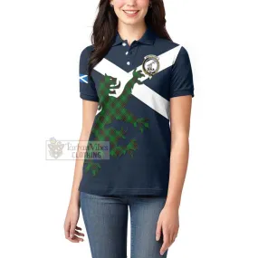 Anstruther Tartan Lion Rampant Women's Polo Shirt Proudly Display Your Heritage with Alba Gu Brath and Clan Name