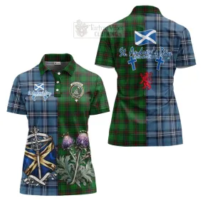 Anstruther Tartan Women's Polo Shirt Happy St. Andrew's Day Half Tartan Style