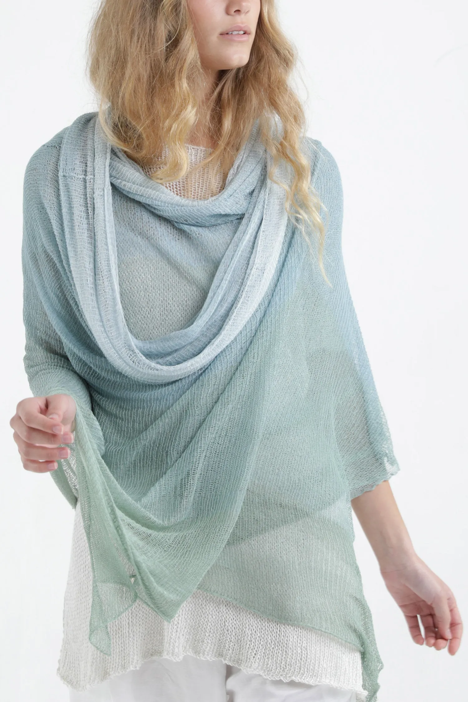 Aqvarelle Big Air Bamboo Sheer Scarf -Turquoise