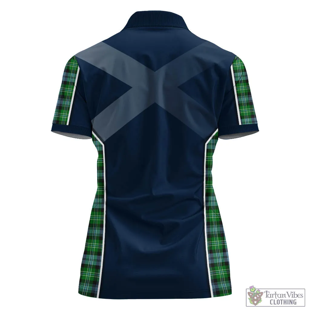 Arbuthnot Ancient Tartan Women's Polo Shirt with Family Crest and Lion Rampant Vibes Sport Style