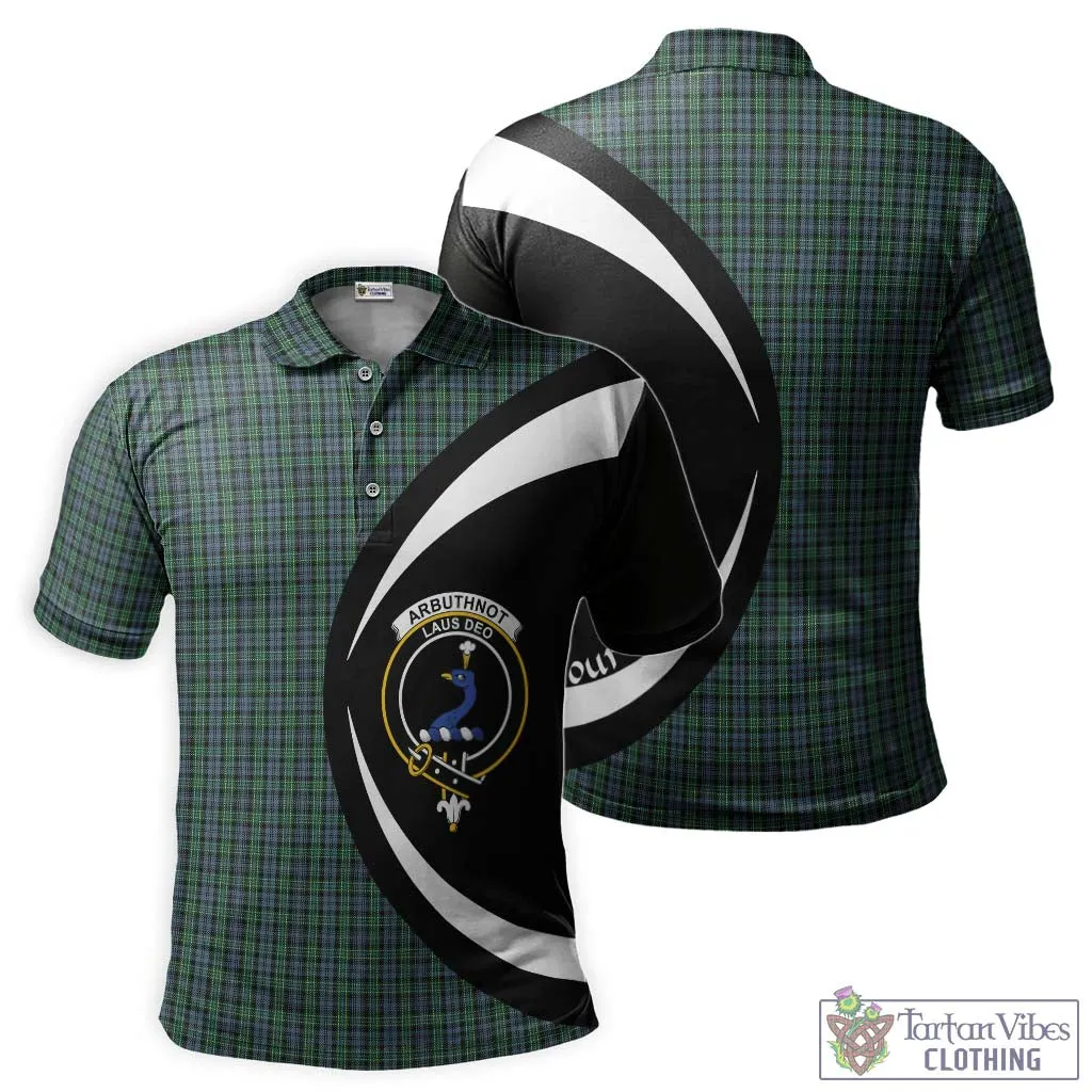 Arbuthnot Tartan Men's Polo Shirt with Family Crest Circle Style