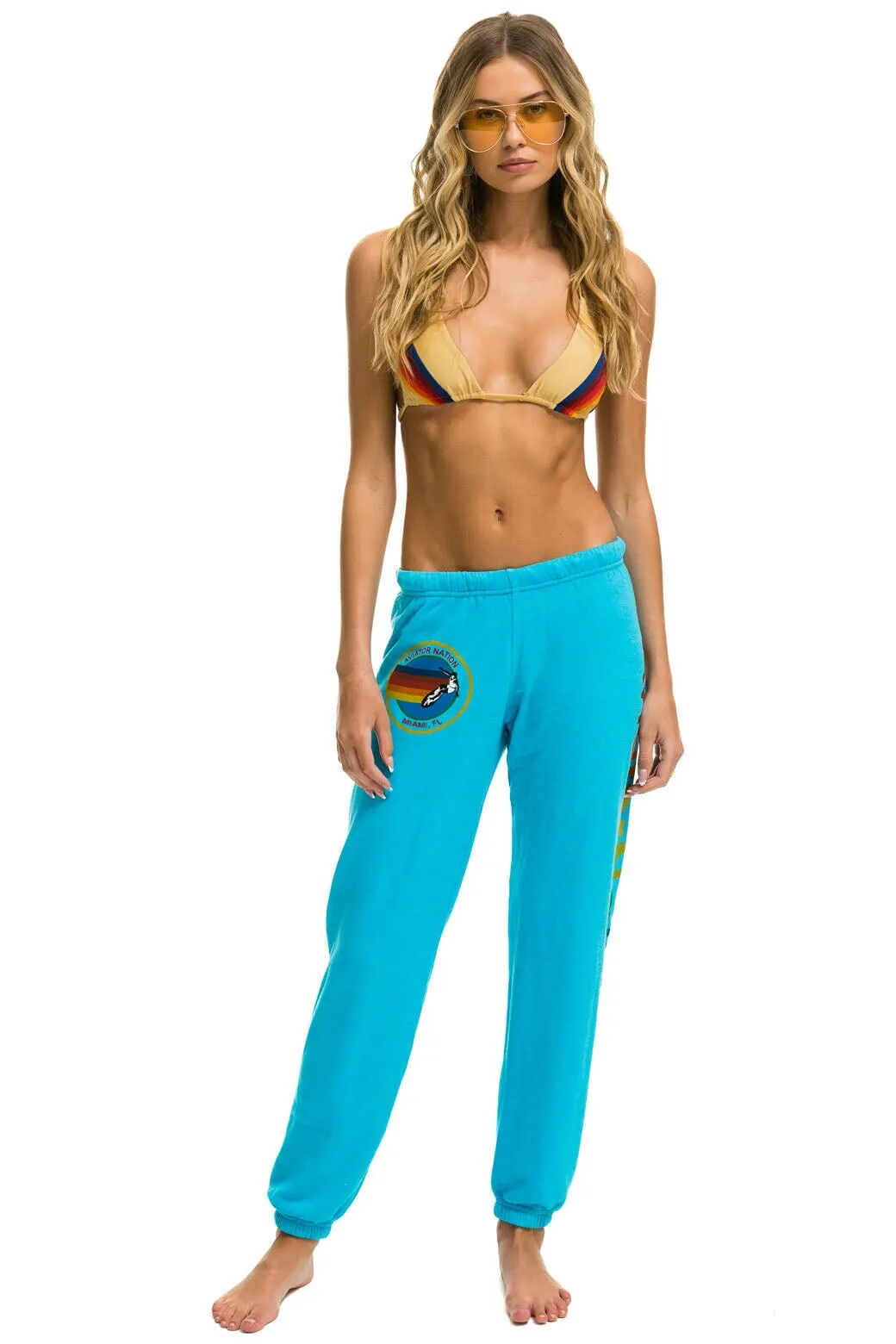 AVIATOR NATION MIAMI SWEATPANTS - NEON BLUE