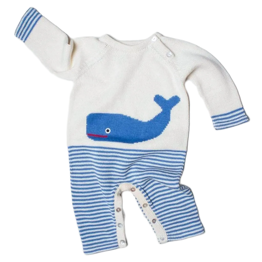 Baby Knit Romper - Whale