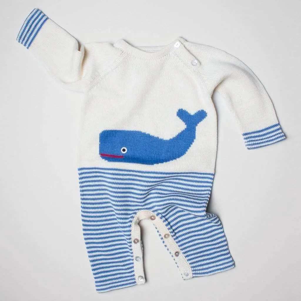 Baby Knit Romper - Whale