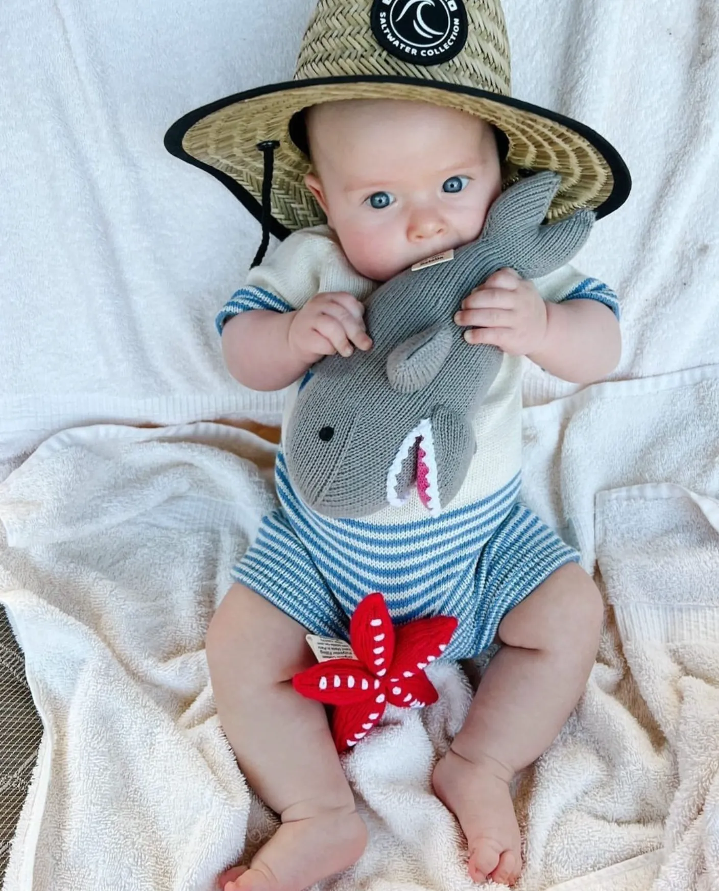 Baby Knit Romper - Whale