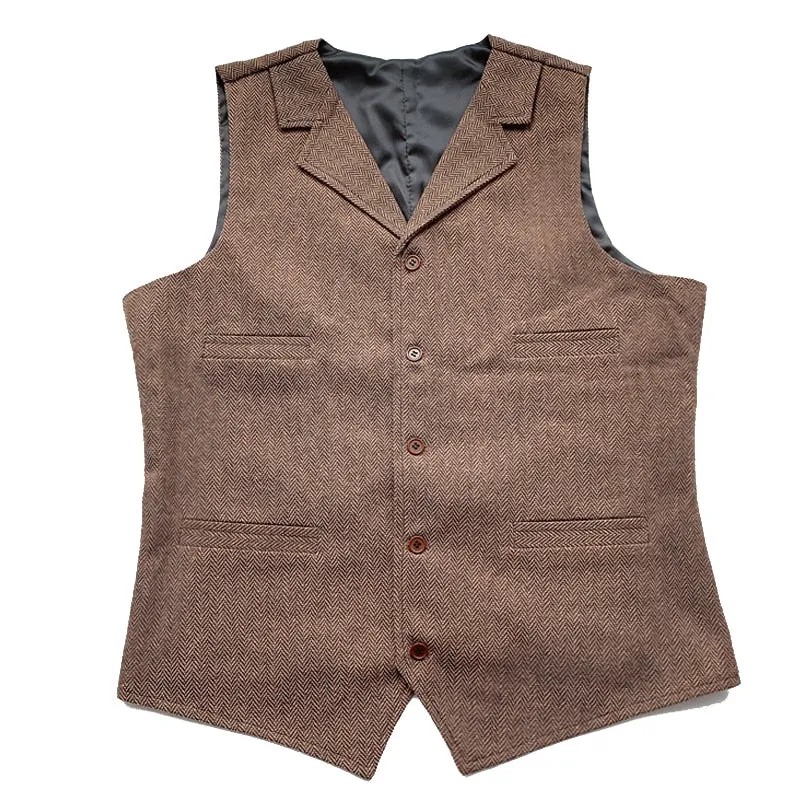 Basic Five Button Chain Decorated Vest