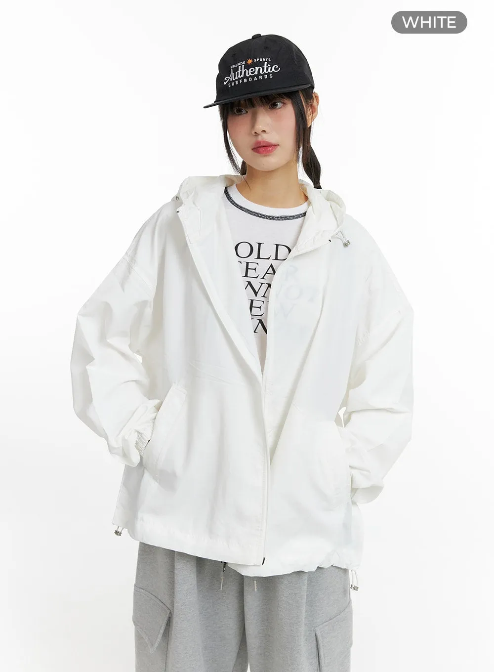 Basic Oversized Nylon Jacket CF423