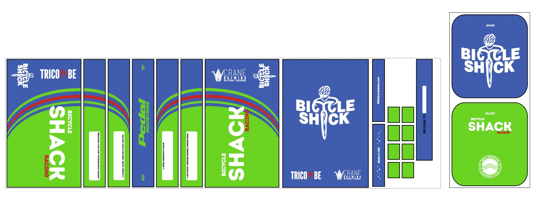 Bicycle Shack 2022 RACEDAY BAG™ Blue Green