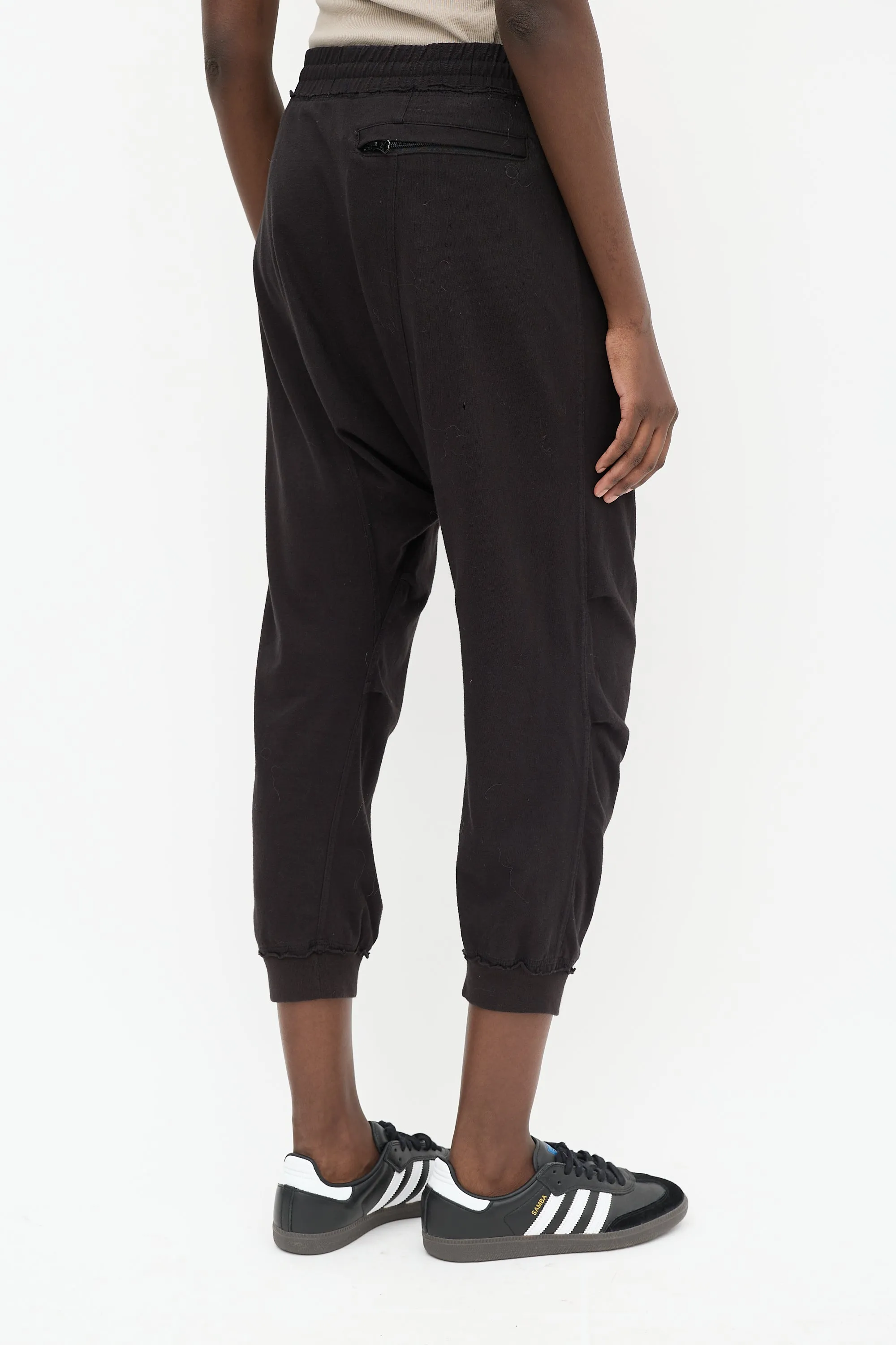 Black Drop Seat Harem Sweatpant