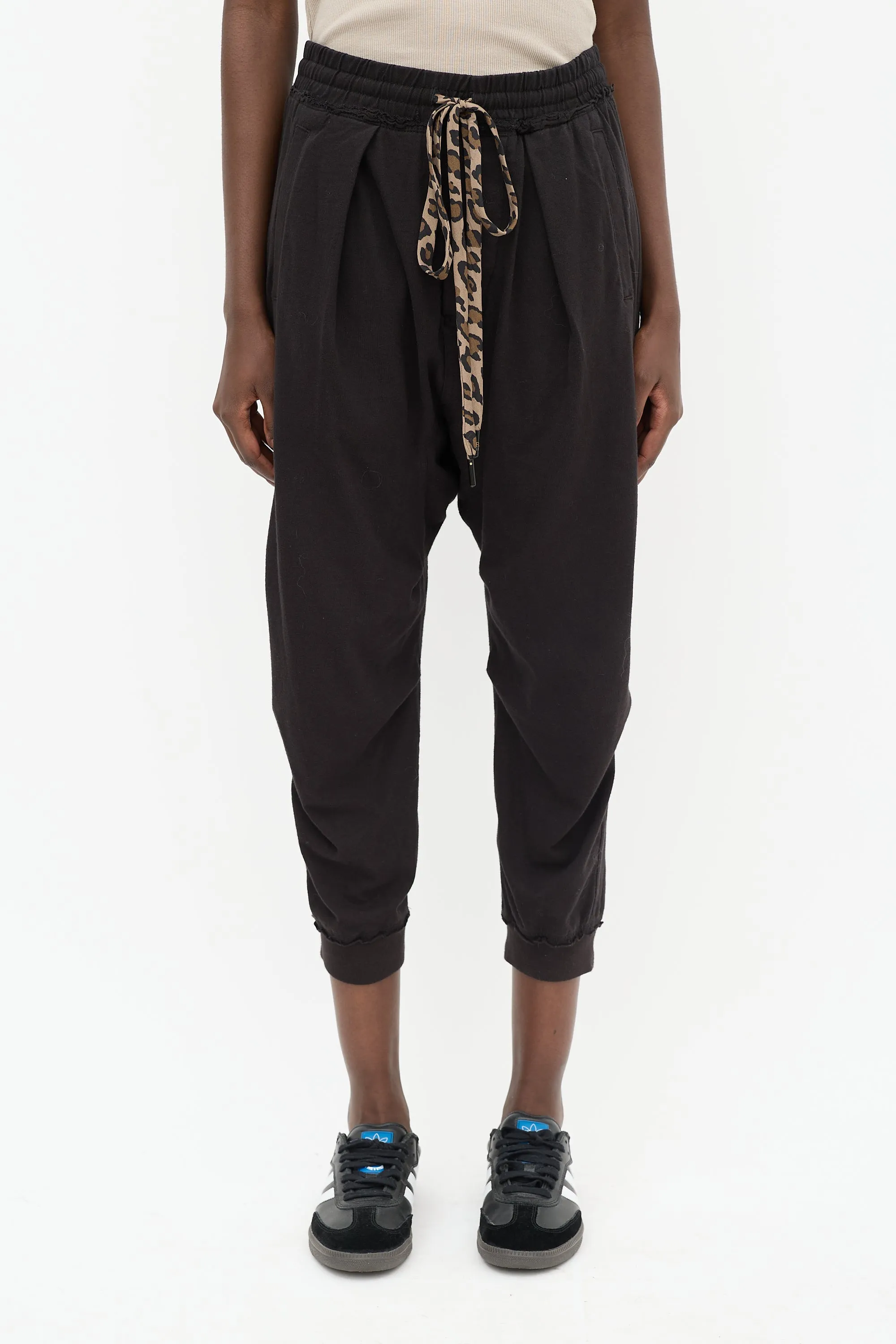 Black Drop Seat Harem Sweatpant