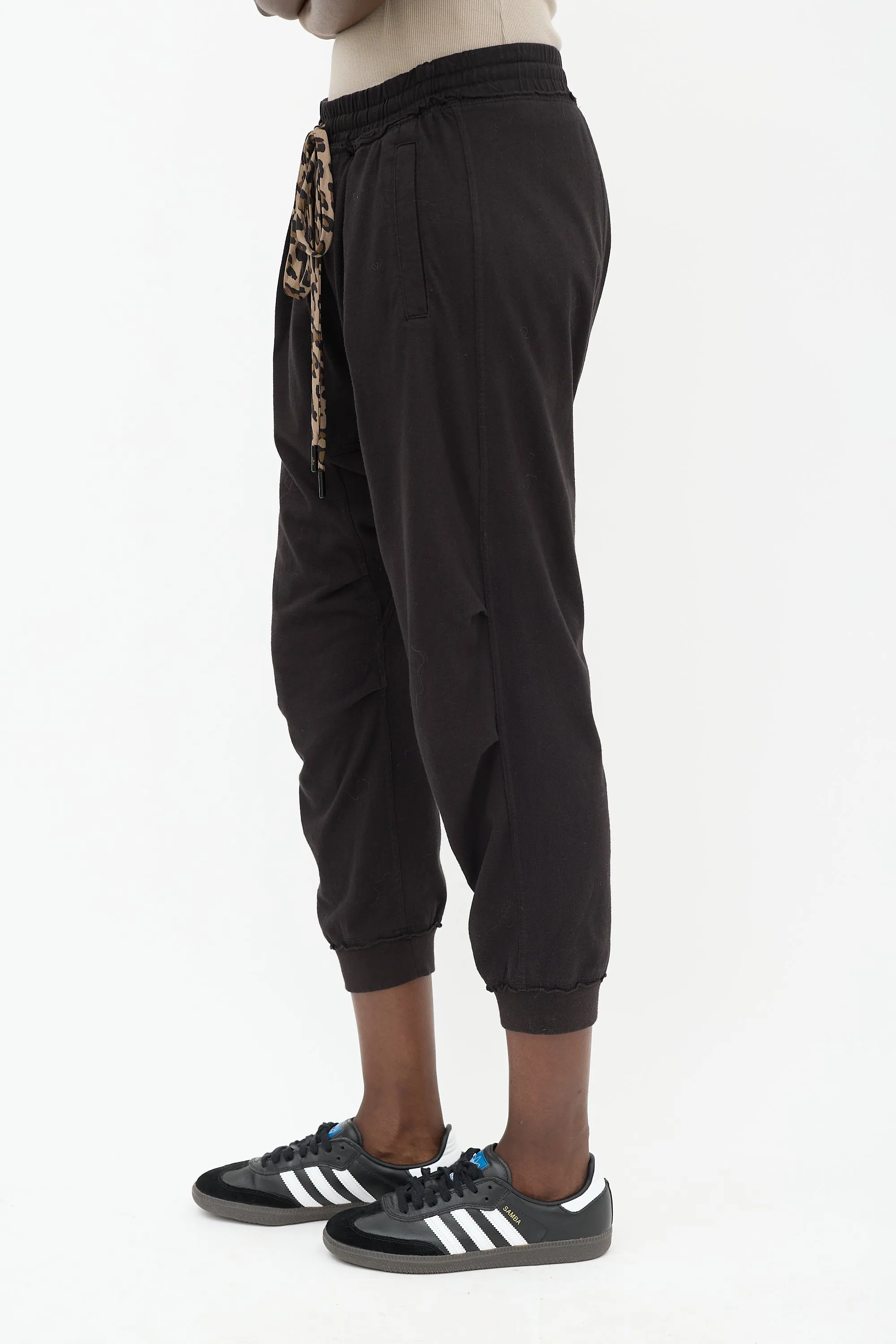 Black Drop Seat Harem Sweatpant