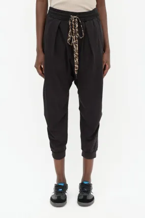 Black Drop Seat Harem Sweatpant