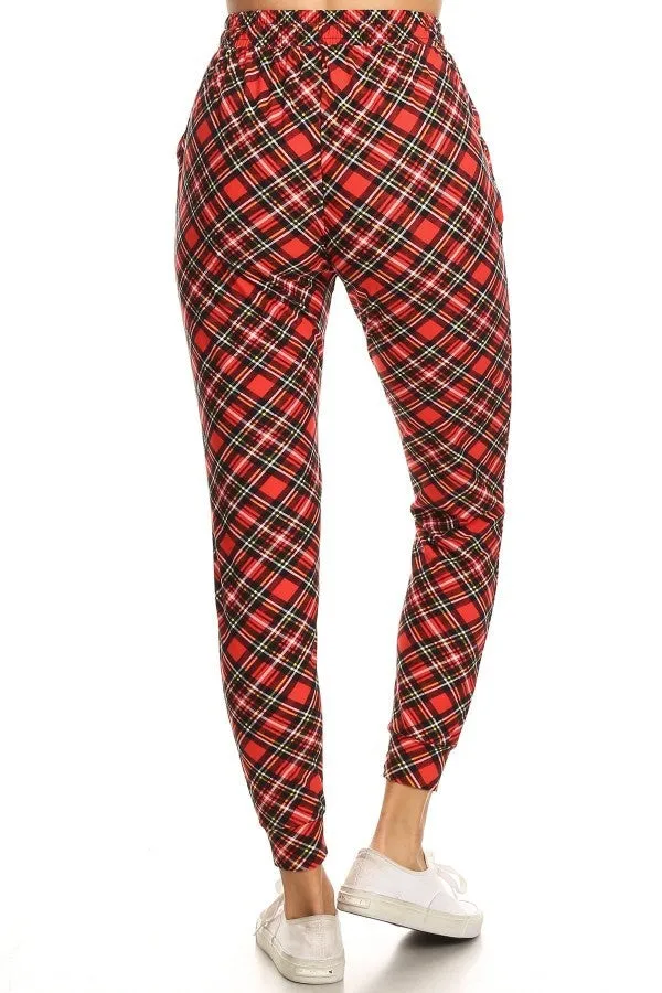 BLACK FRIDAY DEAL: Red Black Plaid Butter Soft Joggers