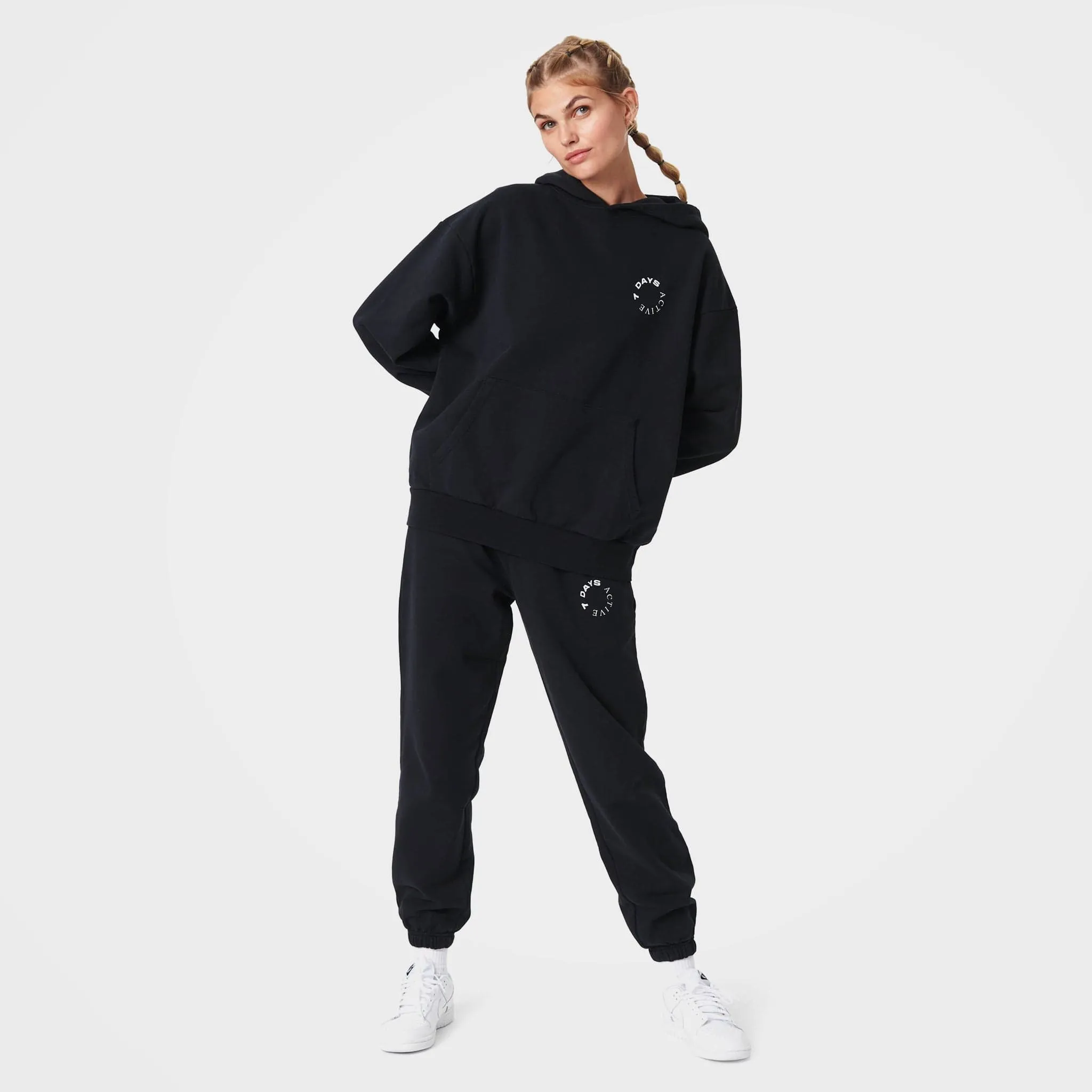 Black Organic Cotton Sweatpants by 7Days Active