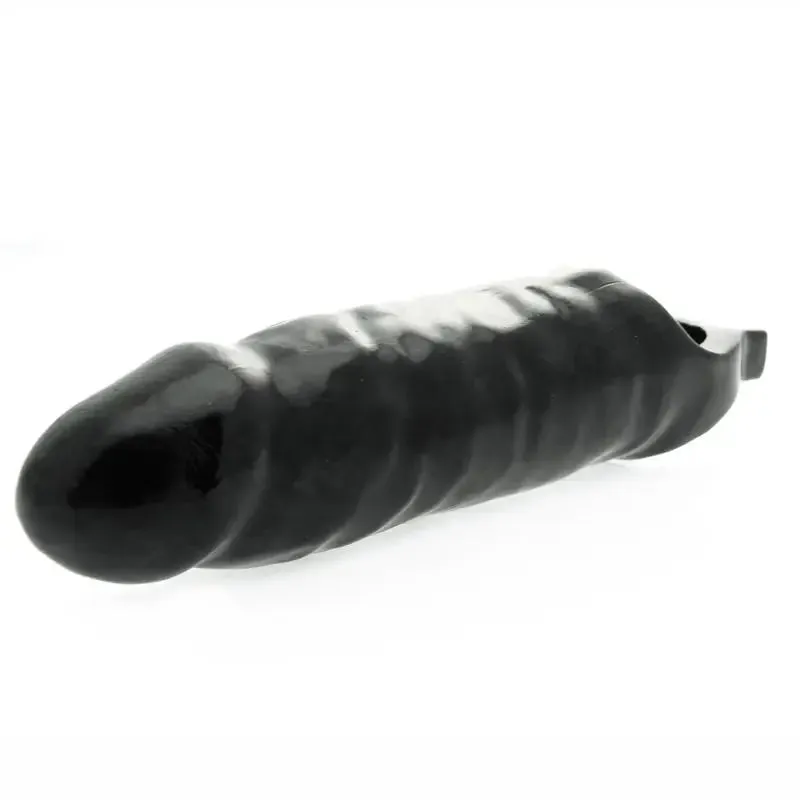 Black Xl Penis Sleeve with Pleasure Nubs and Stretchy Testicle Ring