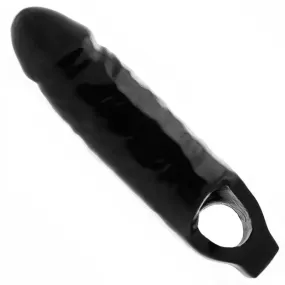 Black Xl Penis Sleeve with Pleasure Nubs and Stretchy Testicle Ring