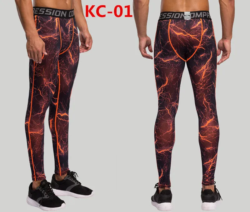 Bodybuilder Patterned Tight Compression Pants