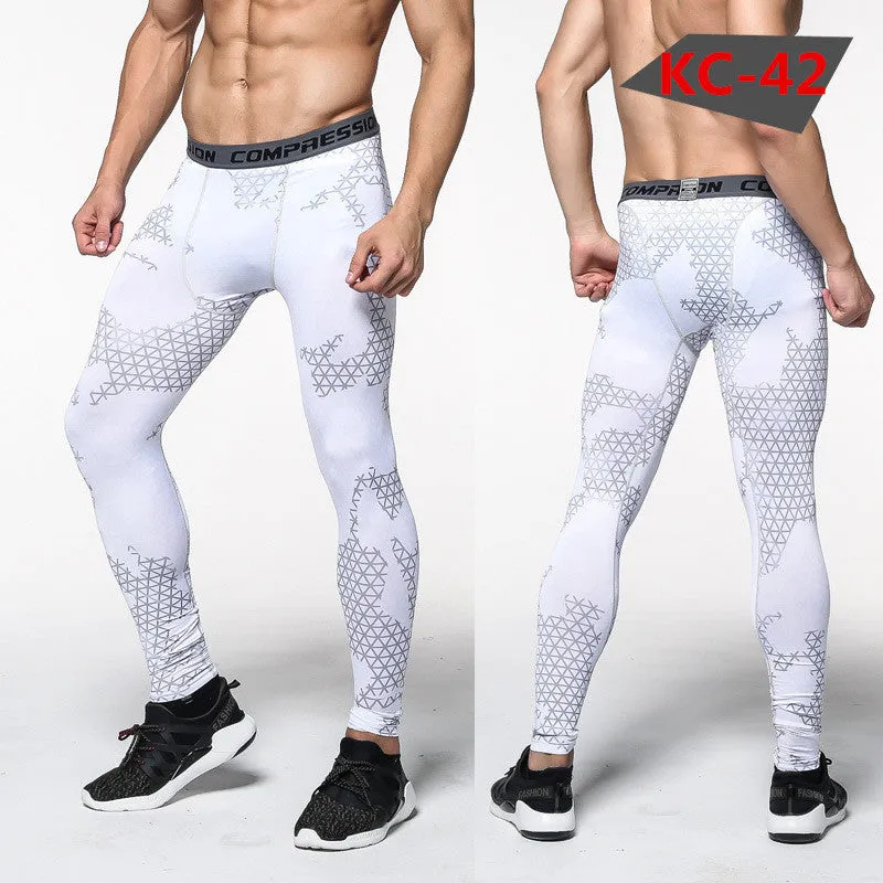 Bodybuilder Patterned Tight Compression Pants