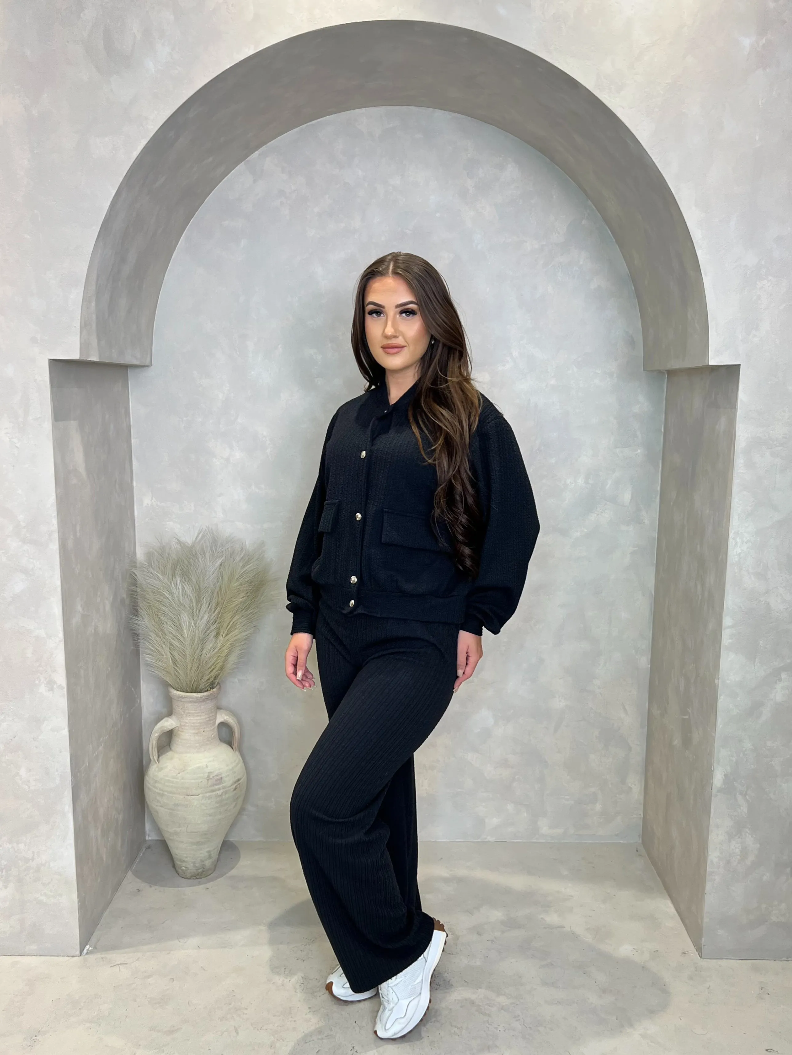 Bomber Jacket & Wide Leg Trouser Set