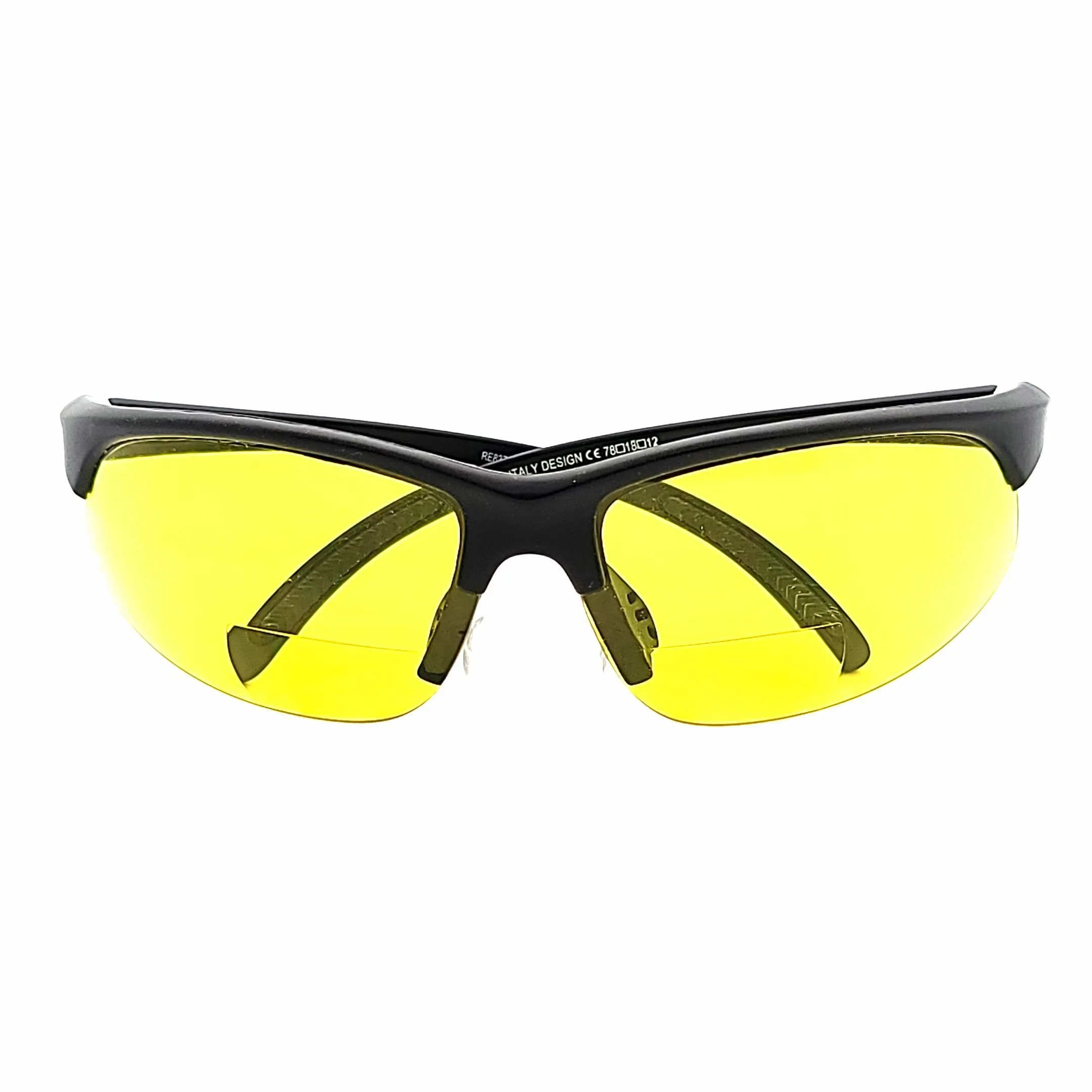 Bone Yard Half Frame Yellow Lens Bifocal Glasses For Shooting, Hunting, and Driving.