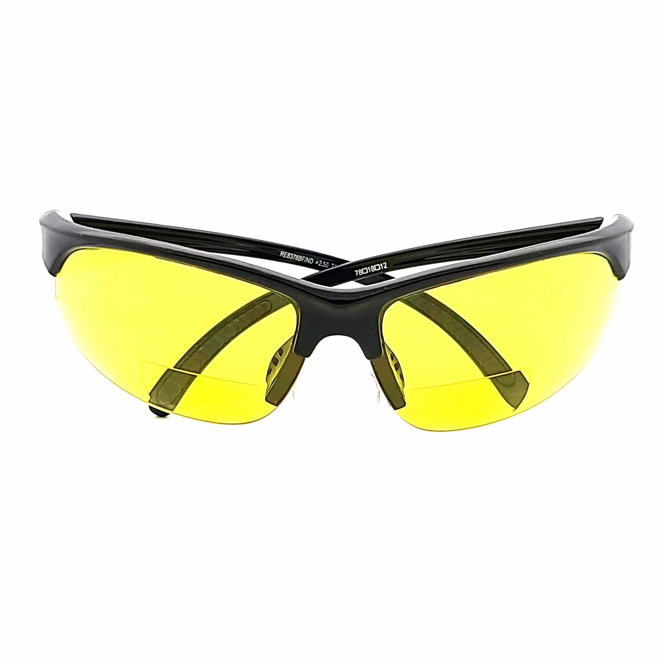 Bone Yard Half Frame Yellow Lens Bifocal Glasses For Shooting, Hunting, and Driving.