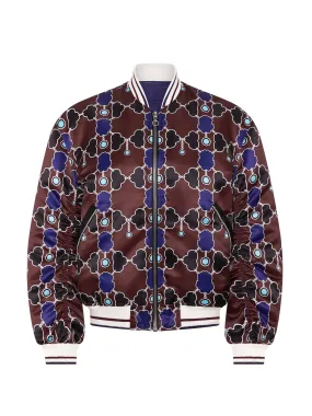 Burgundy lock Iggy satin bomber jacket