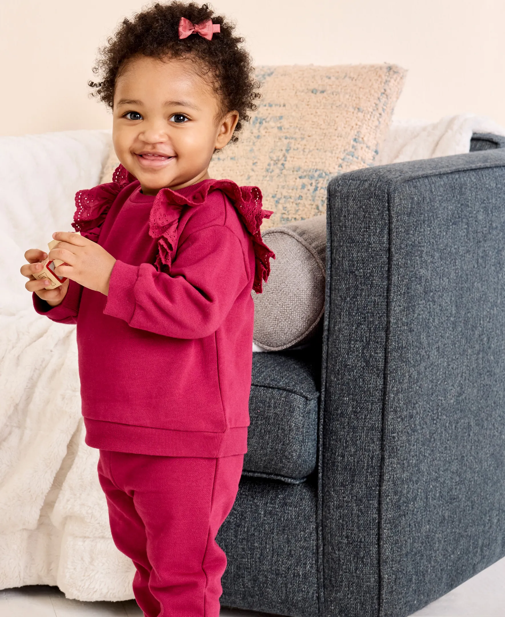 Burgundy Sweatshirt Set (2T-4T)