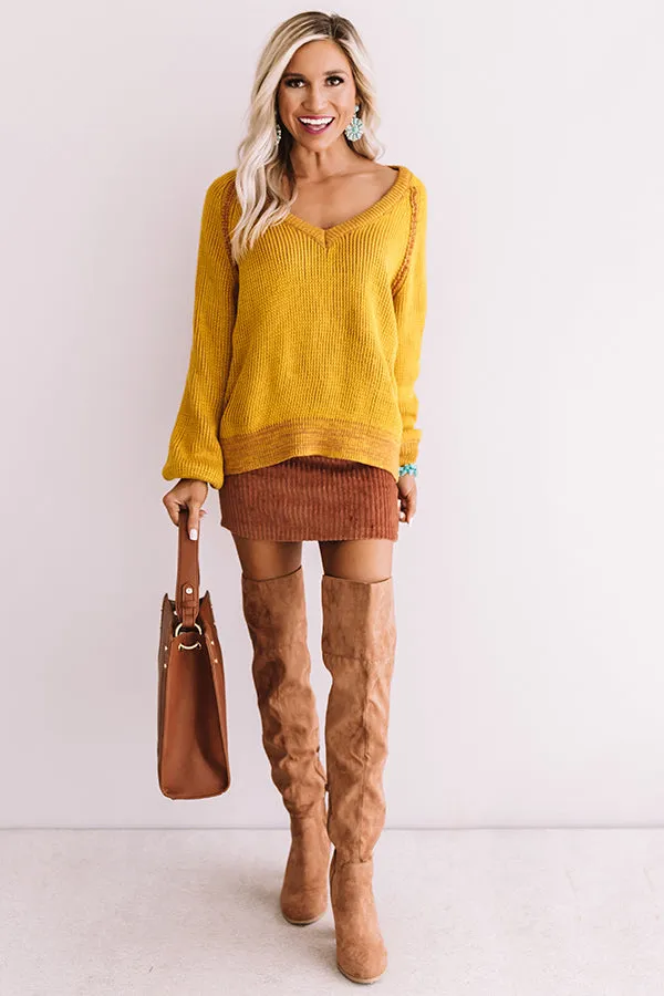 Call Knit A Day Sweater In Mustard