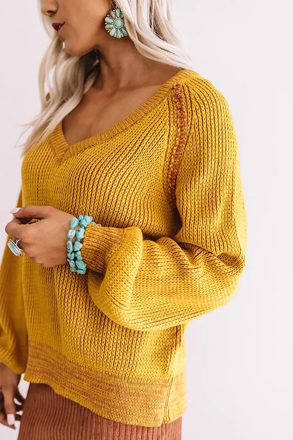 Call Knit A Day Sweater In Mustard