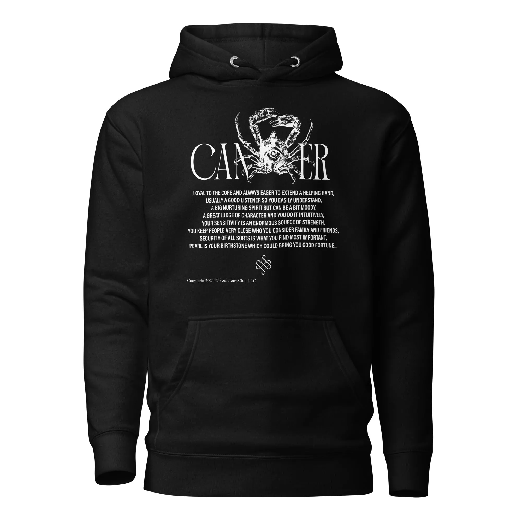 Cancer Unisex Zodiac Poetry Hoodie