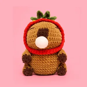 Capybara With A Strawberry Hat