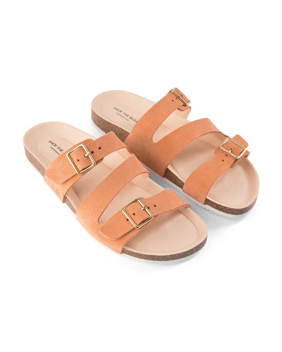 Cara Suede Slip-in Sandal - APRICOT