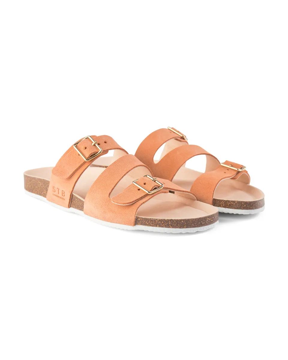 Cara Suede Slip-in Sandal - APRICOT